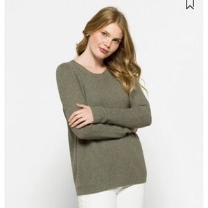 Market & Spruce Jackson Waffle Knit Crew Neck Sweater Olive Green Medium